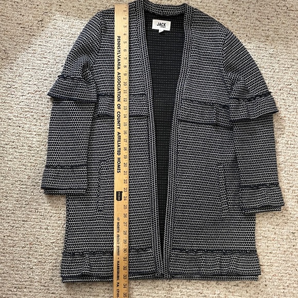 Jack by BB Dakota cardigan, black and white stretch, L, excellent condition - Picture 12 of 15